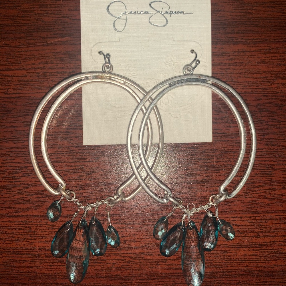 Jessica Simpson Silver/Turquoise Earrings